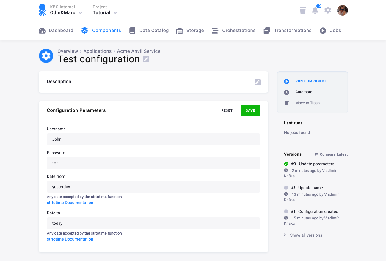 Configuration Schema with links